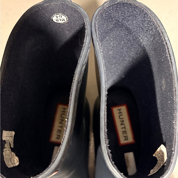 Hunter Kids Navy Rain Boots Toddler Youth 10/11 - Picture 4 of 10
